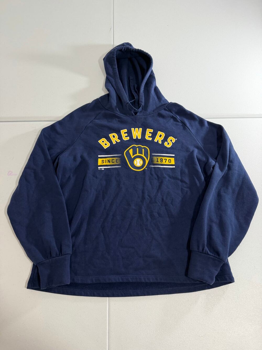 Milwaukee Brewers Pullover Hoodie Women’s Large Navy MLB Since 1970